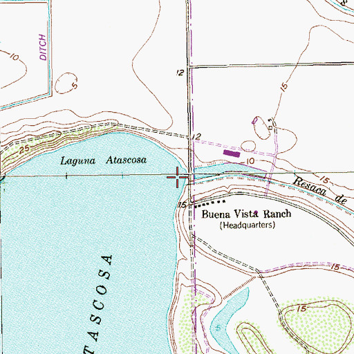Topographic Map of Resaca de los Cuates, TX