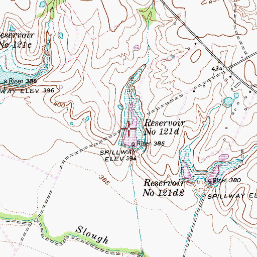 Topographic Map of Reservoir Number One Hundred Twentyone D, TX
