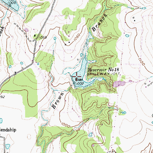 Topographic Map of Reservoir Number Eighteen, TX