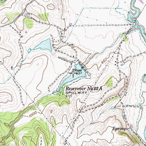 Topographic Map of Reservoir Number Twentytwo A, TX