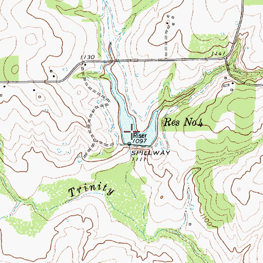 Topographic Map of Reservoir Number Four, TX