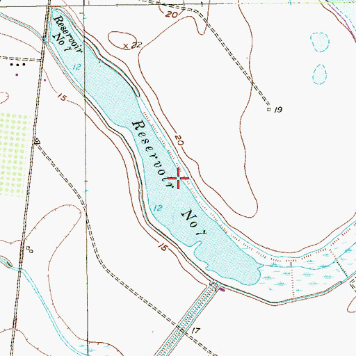 Topographic Map of Reservoir Number Seven, TX