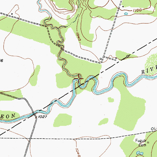 Topographic Map of Resley Creek, TX