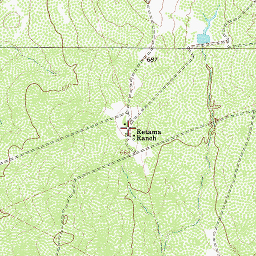 Topographic Map of Retama Ranch, TX