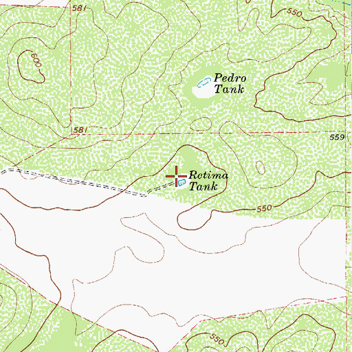 Topographic Map of Retima Tank, TX