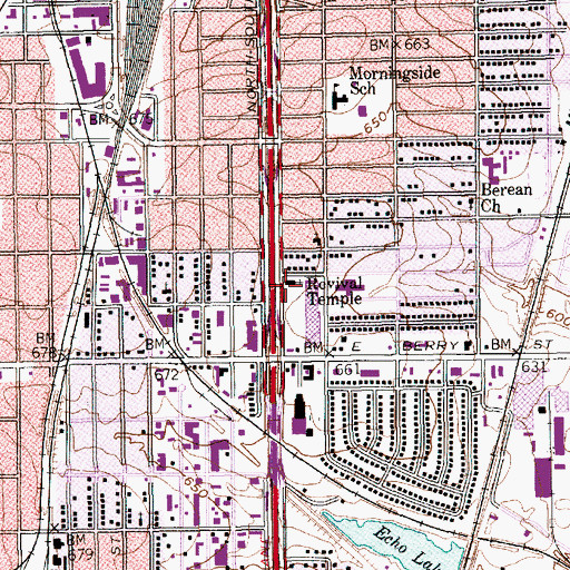 Topographic Map of Revival Temple, TX