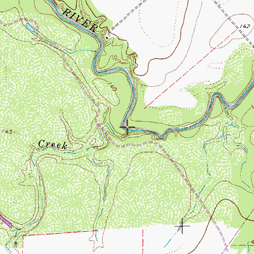 Topographic Map of Rex Cabaniss Creek, TX
