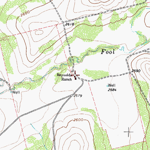 Topographic Map of Reynolds Ranch, TX