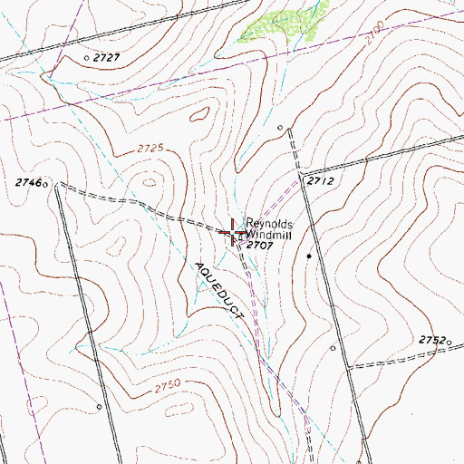 Topographic Map of Reynolds Windmill, TX