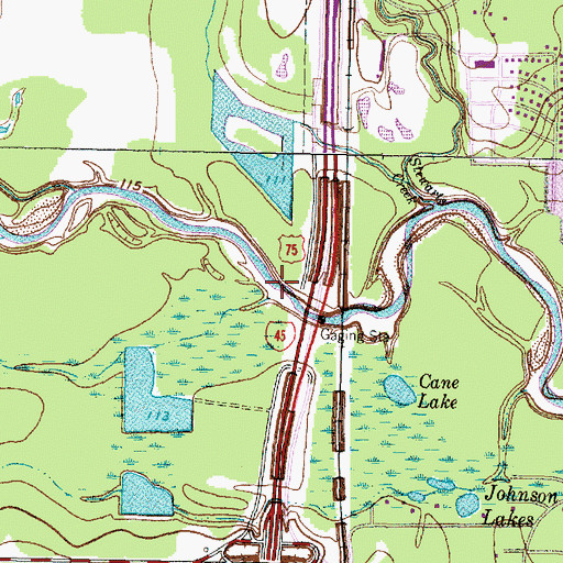 Topographic Map of Rice Branch, TX