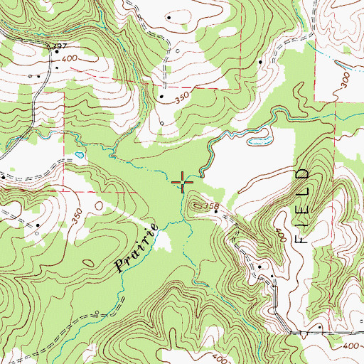 Topographic Map of Rice Creek, TX