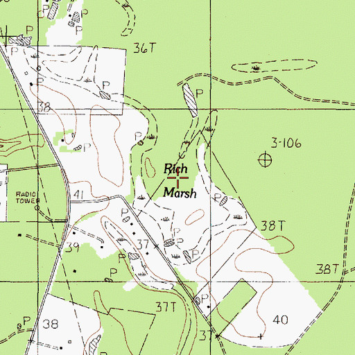 Topographic Map of Rich Marsh, TX