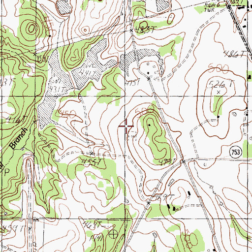 Topographic Map of Richardson Cemetery, TX