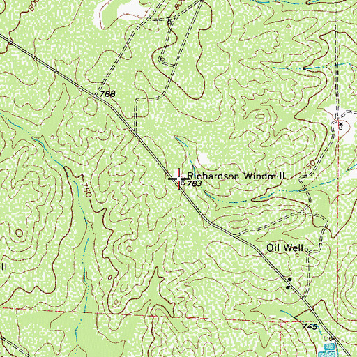 Topographic Map of Richardson Windmill, TX