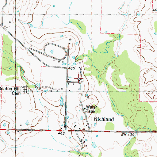 Topographic Map of Richland Baptist Church, TX