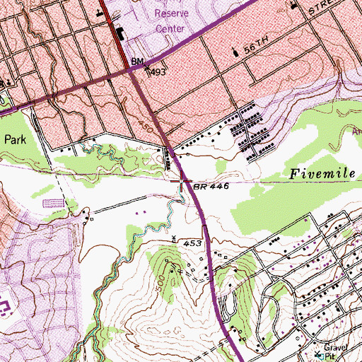 Topographic Map of Ricketts Branch, TX