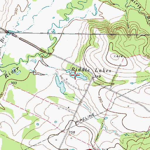 Topographic Map of Riddle Lakes, TX