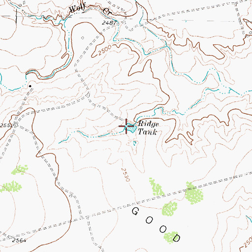 Topographic Map of Ridge Tank, TX
