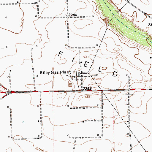 Topographic Map of Riley Gas Plant, TX