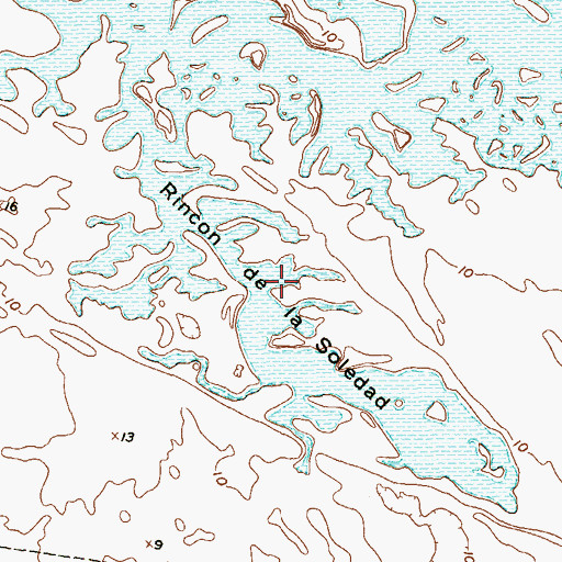 Topographic Map of Rincon de la Soledad, TX