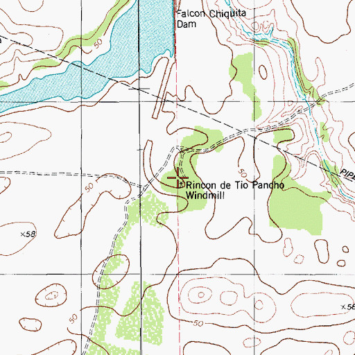 Topographic Map of Rincon de Tio Pandho Windmill, TX