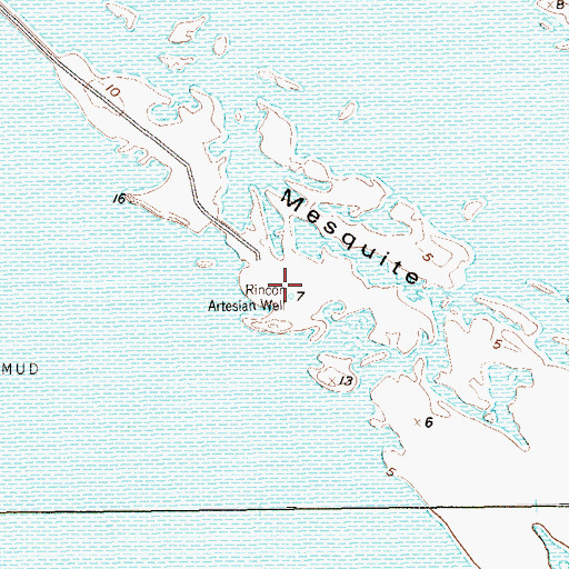 Topographic Map of Rincon Artesian Well, TX
