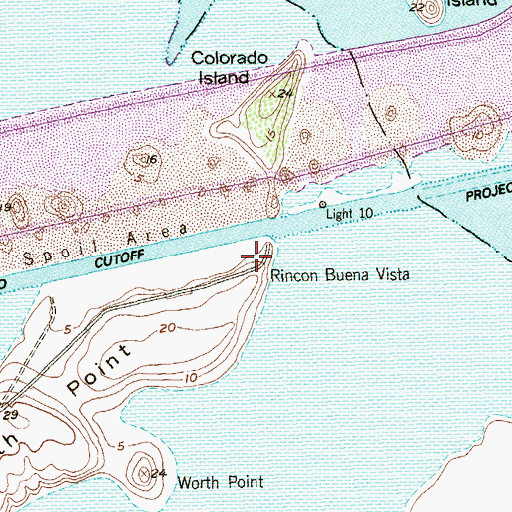 Topographic Map of Rincon Buena Vista, TX