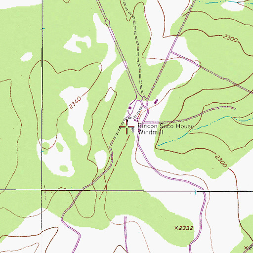 Topographic Map of Rincon Seco House Windmill, TX