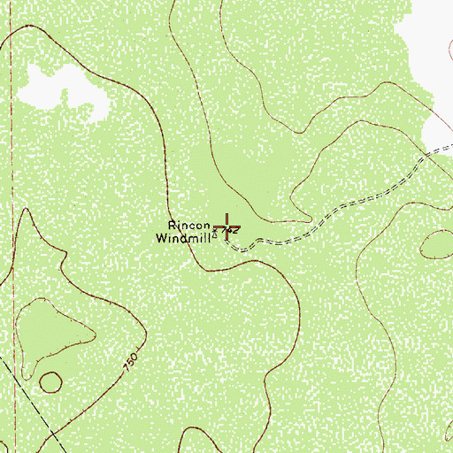 Topographic Map of Rincon Windmill, TX