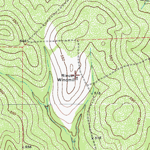 Topographic Map of Rincon Windmill, TX