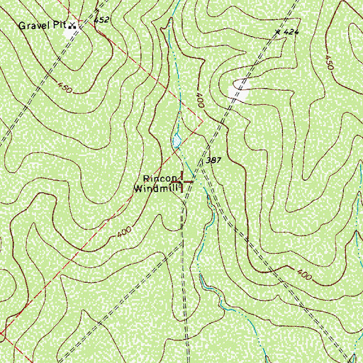 Topographic Map of Rincon Windmill, TX