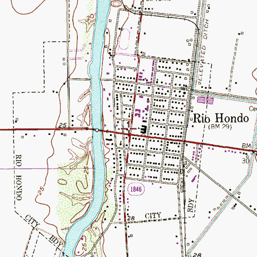 Topographic Map of Rio Hondo, TX
