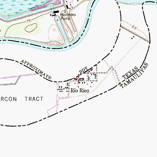 Topographic Map of Rio Rico, TX