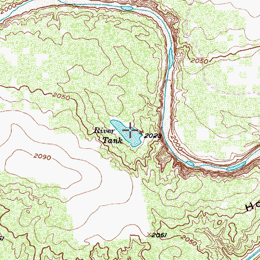 Topographic Map of River Tank, TX