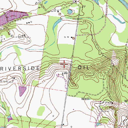 Topographic Map of Riverside Oil Field, TX
