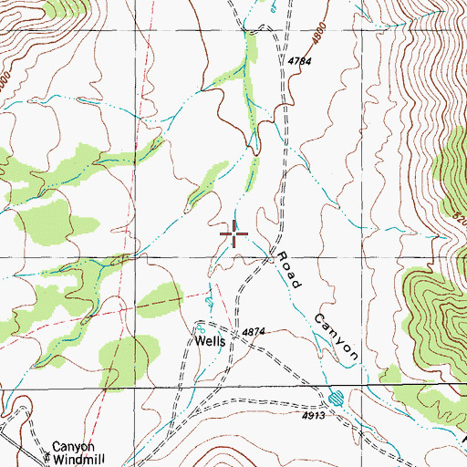 Topographic Map of Road Canyon, TX