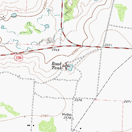 Topographic Map of Road Tank, TX