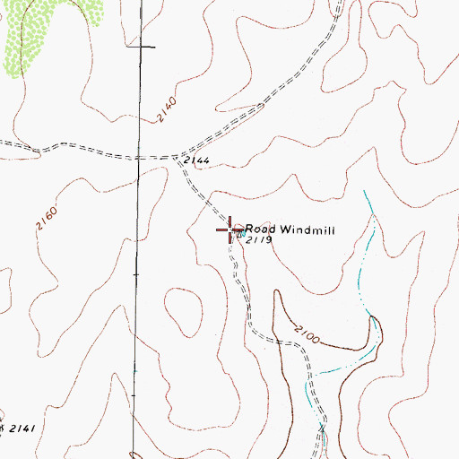 Topographic Map of Road Windmill, TX