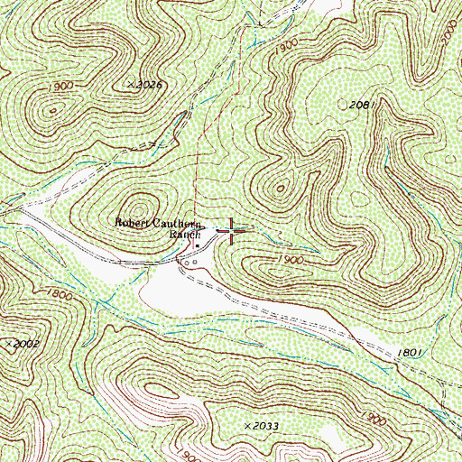 Topographic Map of Robert Cauthorn Ranch, TX