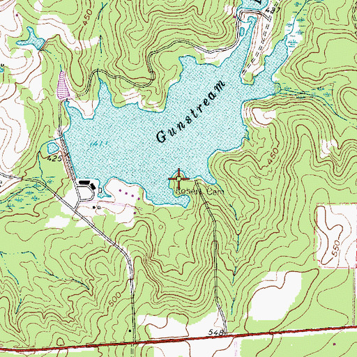 Topographic Map of Robert Cemetery, TX