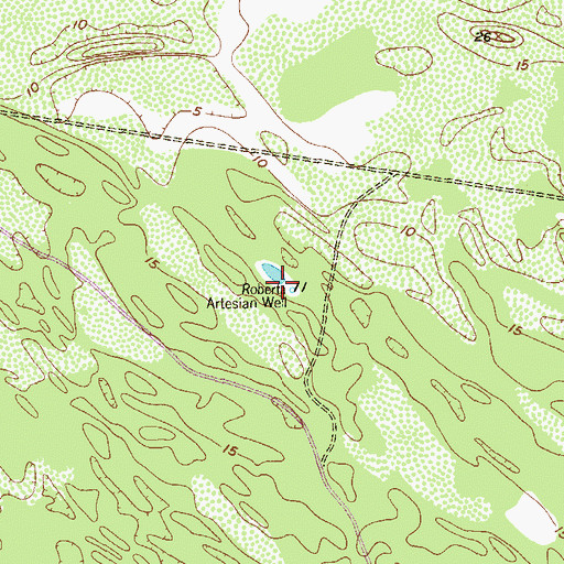 Topographic Map of Roberta Artesian Well, TX