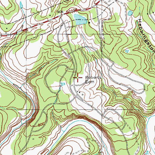 Topographic Map of Roberts Cemetery, TX
