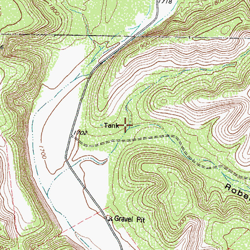 Topographic Map of Roberts Hollow, TX