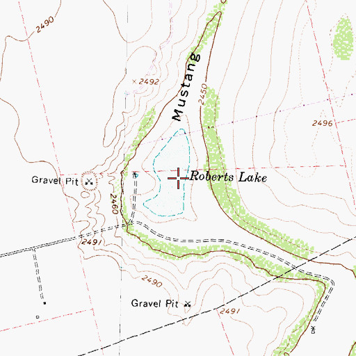 Topographic Map of Roberts Lake, TX