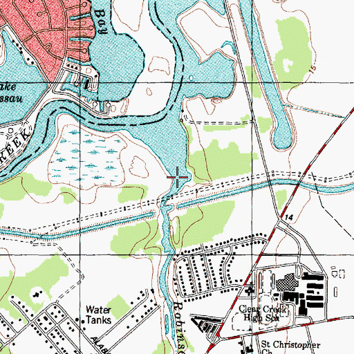 Topographic Map of Robinson Bayou, TX