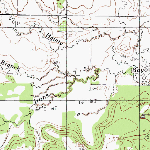 Topographic Map of Robinson Branch, TX