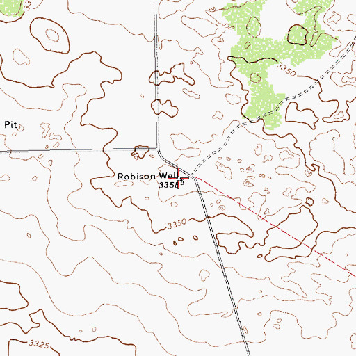 Topographic Map of Robison Well, TX