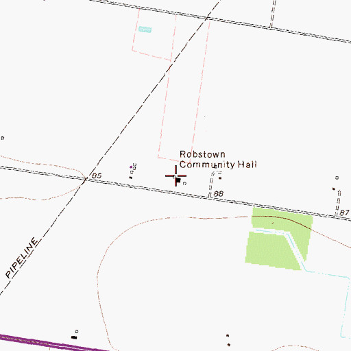 Topographic Map of Robstown Community Hall, TX