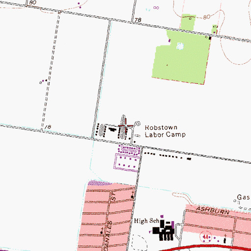 Topographic Map of Robstown Labor Camp, TX