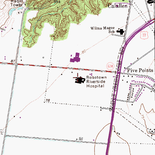 Topographic Map of Corpus Christi Medical Center - Northwest, TX
